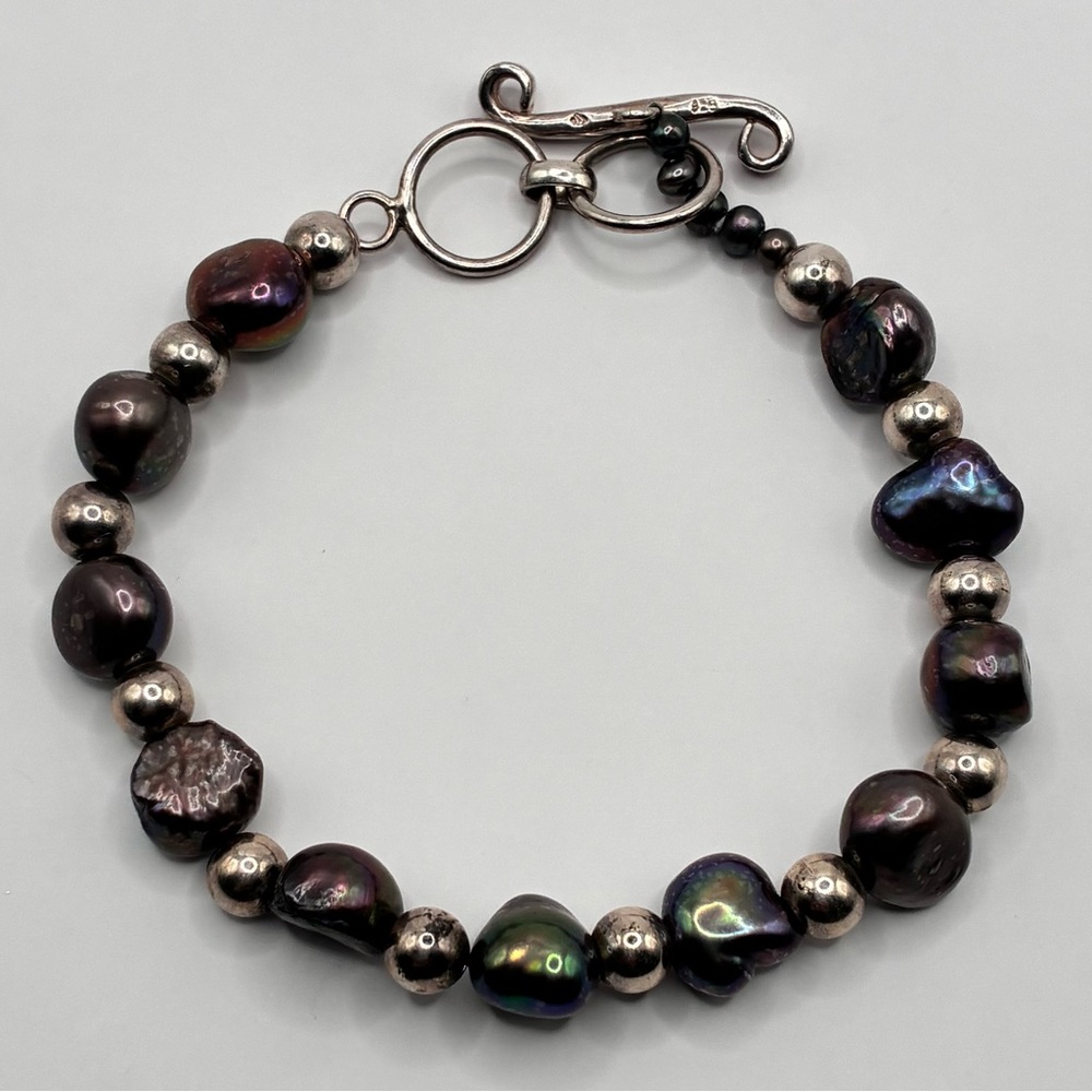 Silpada Retired Sterling Silver Bracelet with Genuine Freshwater Pearls